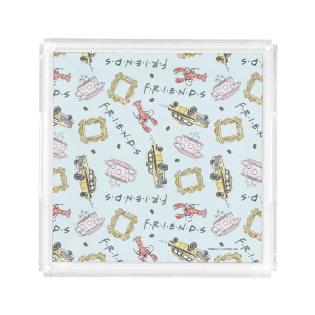FRIENDS™ Watercolor Icons Pattern Acrylic Tray (Front)
