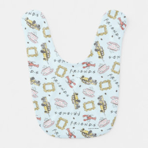 FRIENDS™ Watercolor Icons Pattern Baby Bib