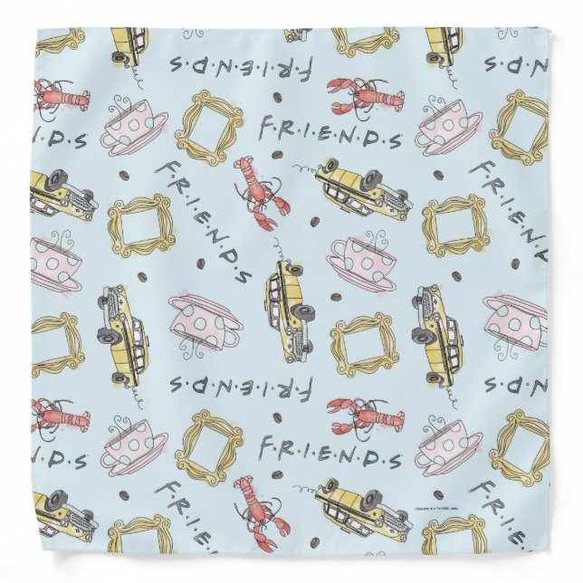 FRIENDS™ Watercolor Icons Pattern Bandana (Front)