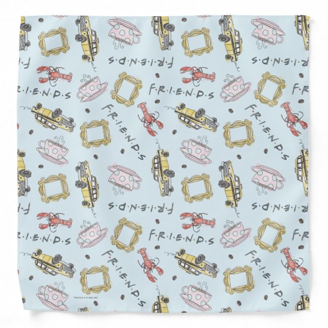 FRIENDS™ Watercolor Icons Pattern Bandana (Front)