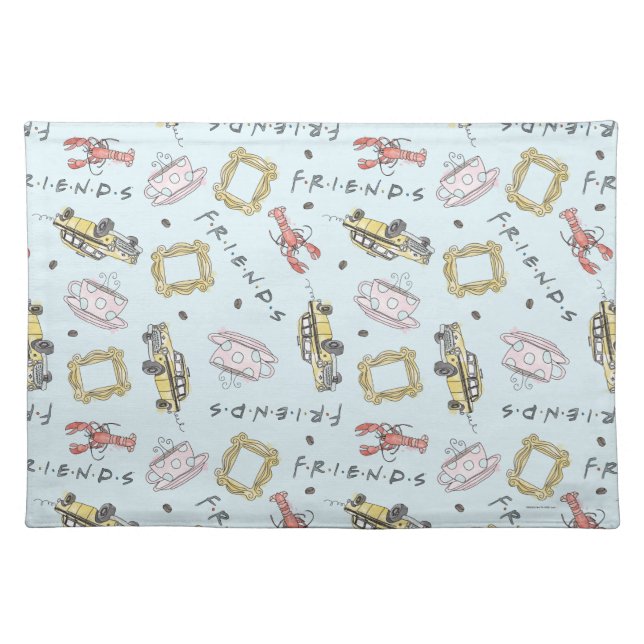 FRIENDS™ Watercolor Icons Pattern Cloth Placemat (Front)