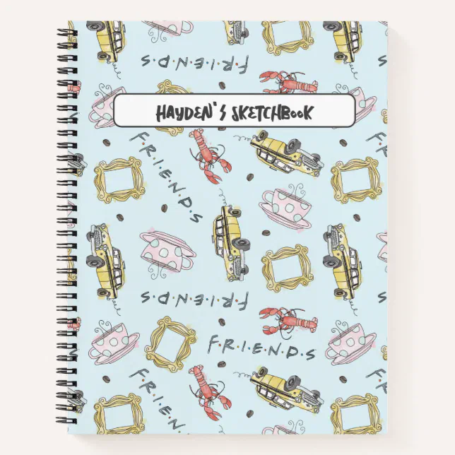 FRIENDS™ Watercolor Icons Pattern Drawing Notebook | Zazzle