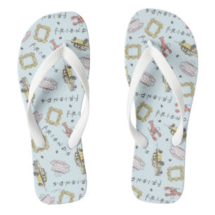 FRIENDS™ Watercolor Icons Pattern Flip Flops