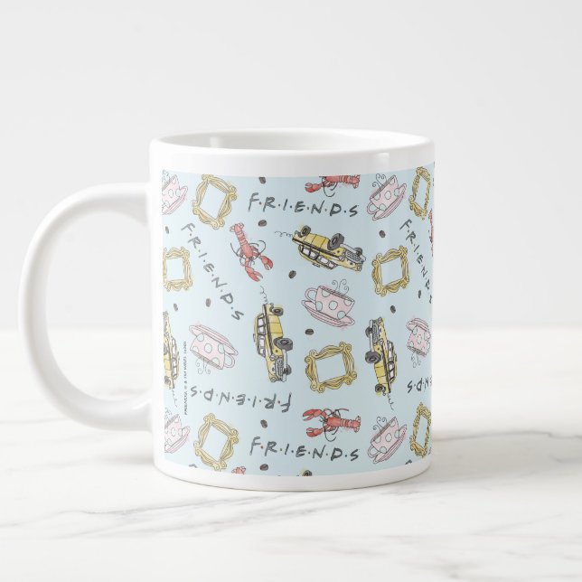 FRIENDS™ Watercolor Icons Pattern Giant Coffee Mug (Left)