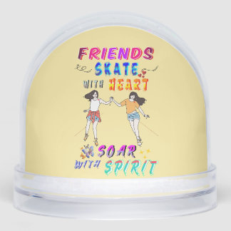 Friends Waterdom Skate With Heart Soar With Spirit Snow Globe