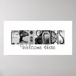 Friends Welcome Here Alphabet Photography 10x20 Poster