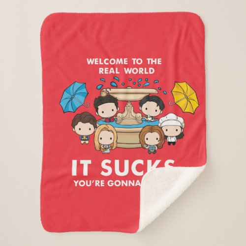 FRIENDS  Welcome to the Real World Chibi Sherpa Blanket