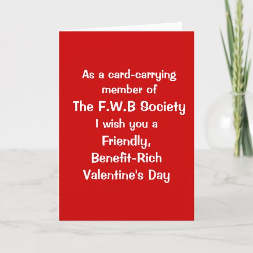 Friends With Benefits Valentine Holiday Card