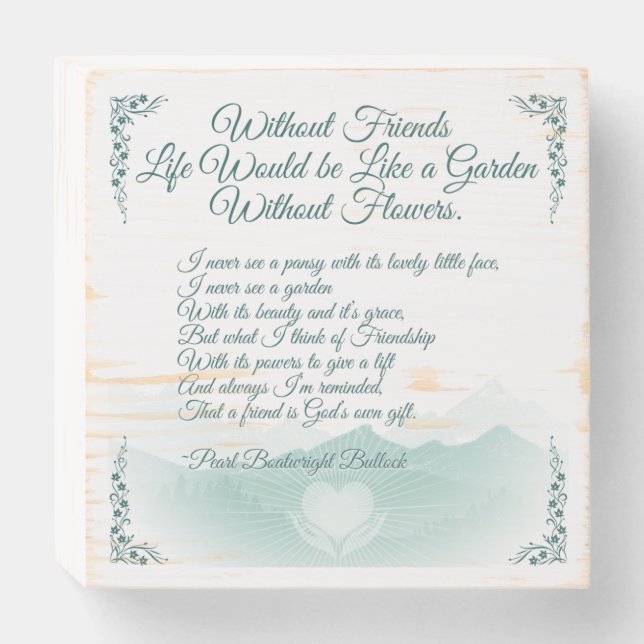 "FRIENDS" WOODEN BOX SIGN (Front Horizontal)