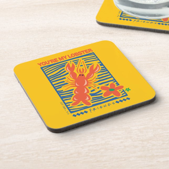 FRIENDS™ | You're My Lobster Vibrant Graphic Beverage Coaster (Left Side)