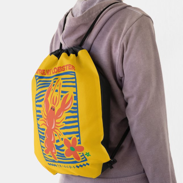 FRIENDS™ | You're My Lobster Vibrant Graphic Drawstring Bag (Insitu)