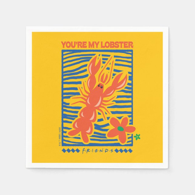 FRIENDS™ | You're My Lobster Vibrant Graphic Napkins (Front)