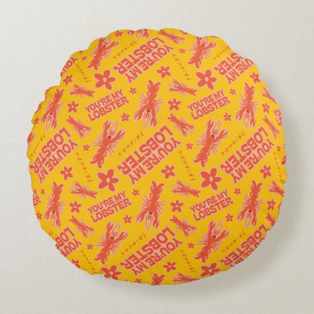 FRIENDS™ | You're My Lobster Vibrant Pattern Round Pillow (Front)