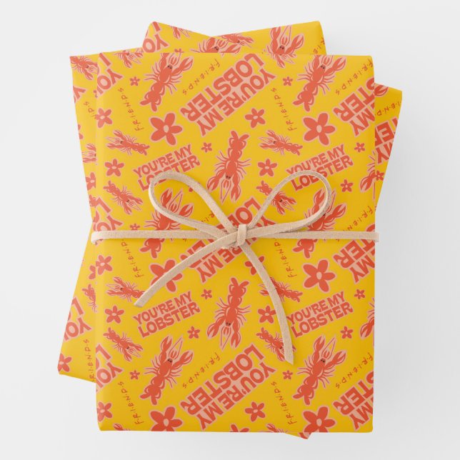 FRIENDS™ | You're My Lobster Vibrant Pattern Wrapping Paper Sheets (In situ)