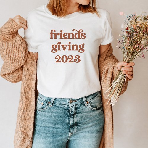Friendsgiving 2023  Boho Retro Terracotta T_Shirt