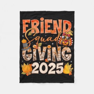 Friendsgiving 2025 Squad Thanksgiving Group Matchi Fleece Blanket