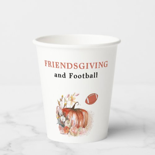 Friendsgiving and Football Thanksgiving Dinner Paper Cups