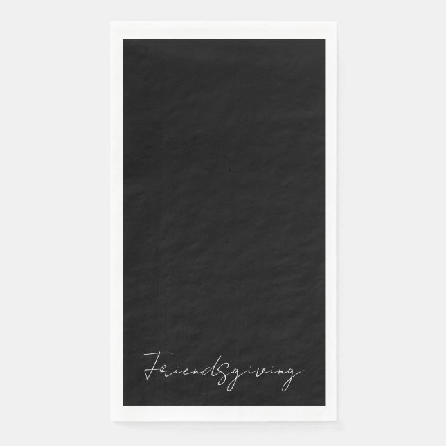 Friendsgiving Black  Paper Guest Towels (Front)
