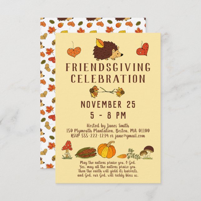 Friendsgiving Celebration with Bible Verse Invitation (Front/Back)