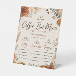 Friendsgiving Coffee Bar Pedestal Sign