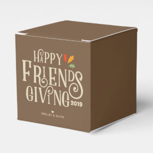 Friendsgiving Color of Autumn Brown Favor Boxes