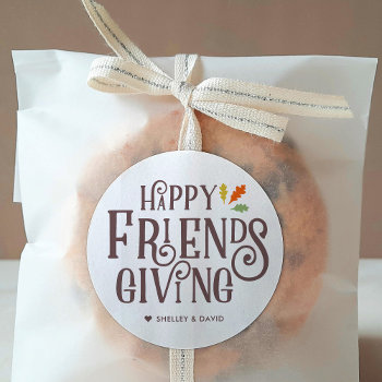 Friendsgiving | Color Of Autumn Classic Round Sticker by colorjungle at Zazzle