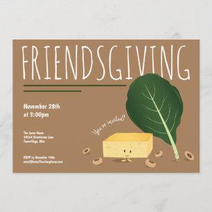 Friendsgiving Cornbread Collard Green Beans Invitation