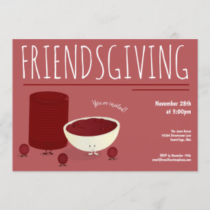 Friendsgiving Cranberry Sauce Thanksgiving Dinner Invitation