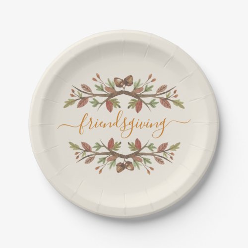 FRIENDSGIVING CUTE FALL FOLIAGE PAPER PLATES