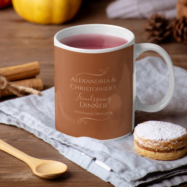 Friendsgiving Dinner Chic Elegant Party Favor  Coffee Mug (Creator Uploaded)