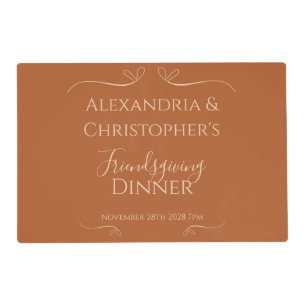 Friendsgiving Dinner Chic Elegant Placemat