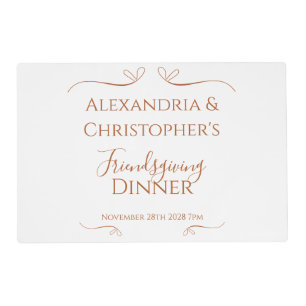 Friendsgiving Dinner Chic Minimal Placemat