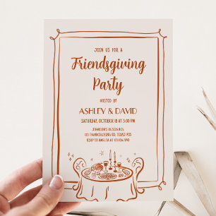 Friendsgiving Dinner Fall Thanksgiving Party Invitation