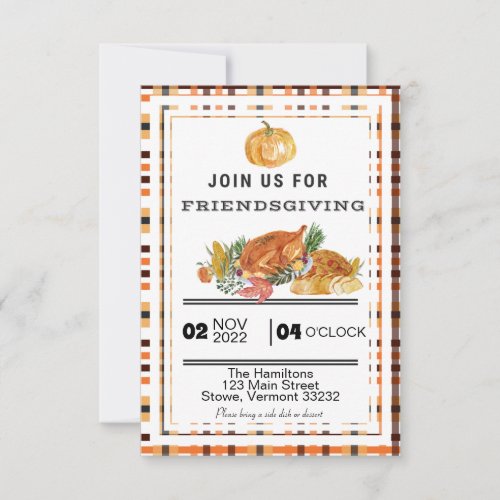 Friendsgiving Dinner Gathering Invitation