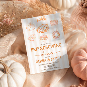 Friendsgiving Dinner Hand Drawn Food Invitation