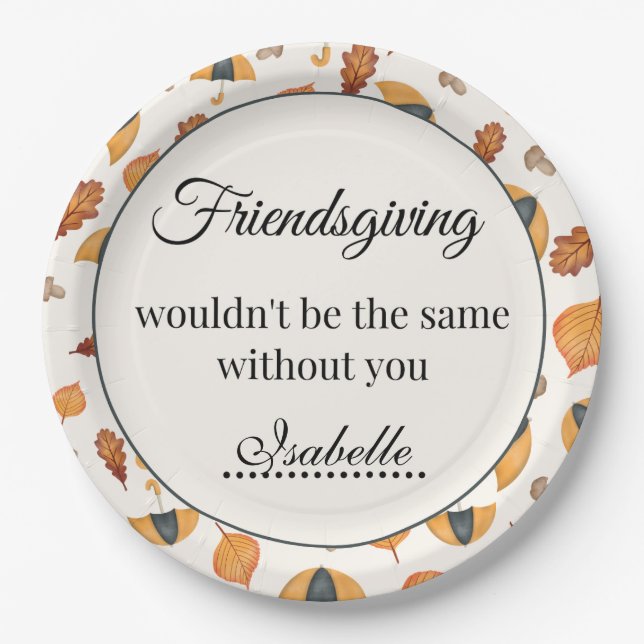 Friendsgiving Dinner Holiday Party Tableware Boho Paper Plates (Front)