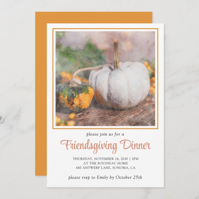 Friendsgiving Dinner Invitation (Front/Back)