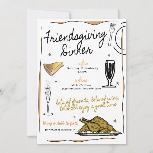 Friendsgiving Dinner Invitation