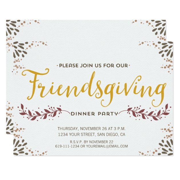 Friendsgiving Dinner Invitation