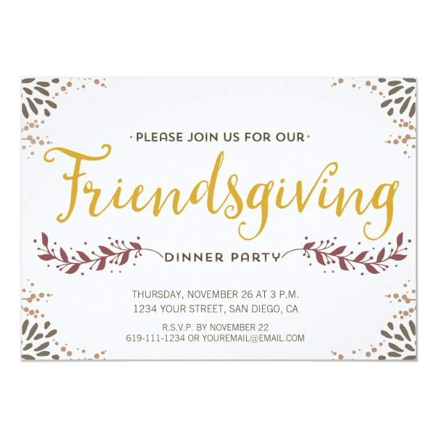 Friendsgiving Dinner Invitation