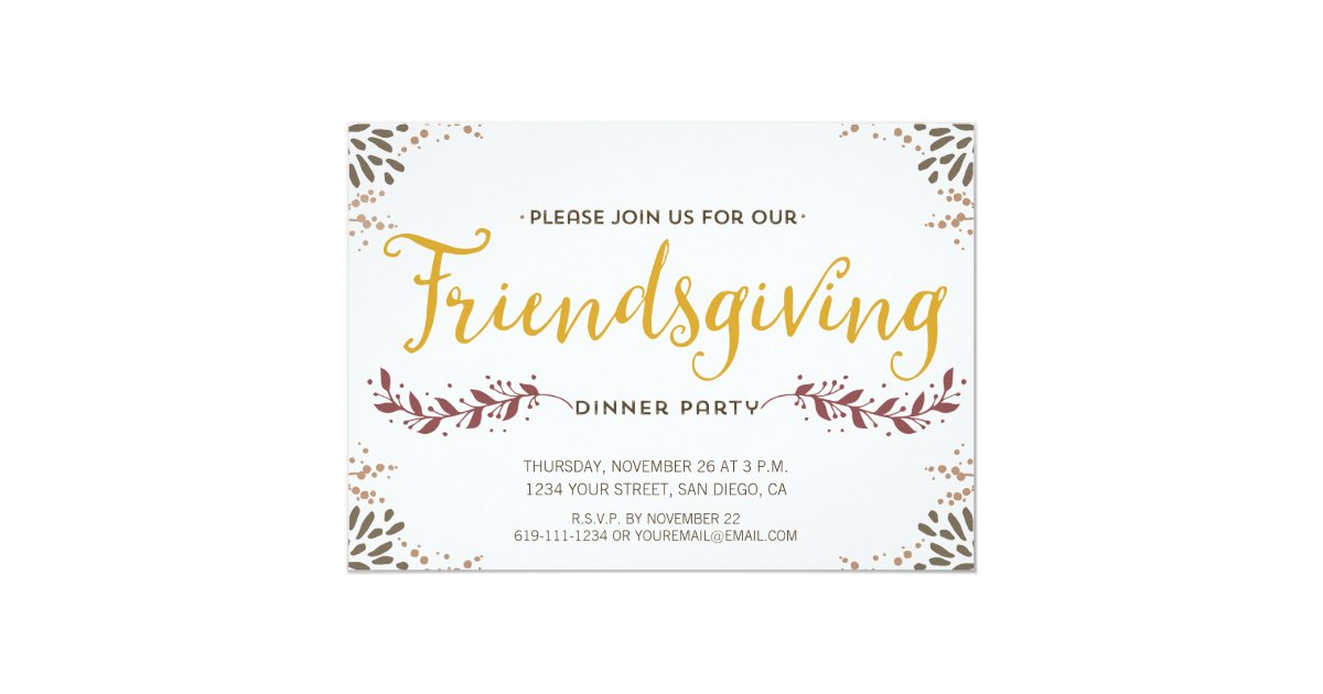 Friendsgiving dinner invitation | Zazzle.com