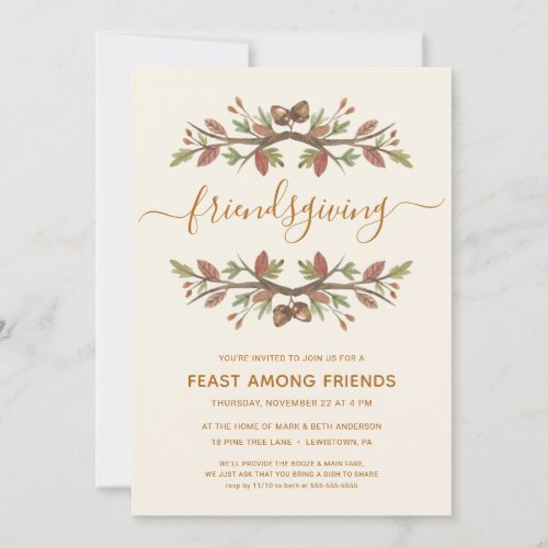 FRIENDSGIVING DINNER INVITE  THANKFUL FOLIAGE