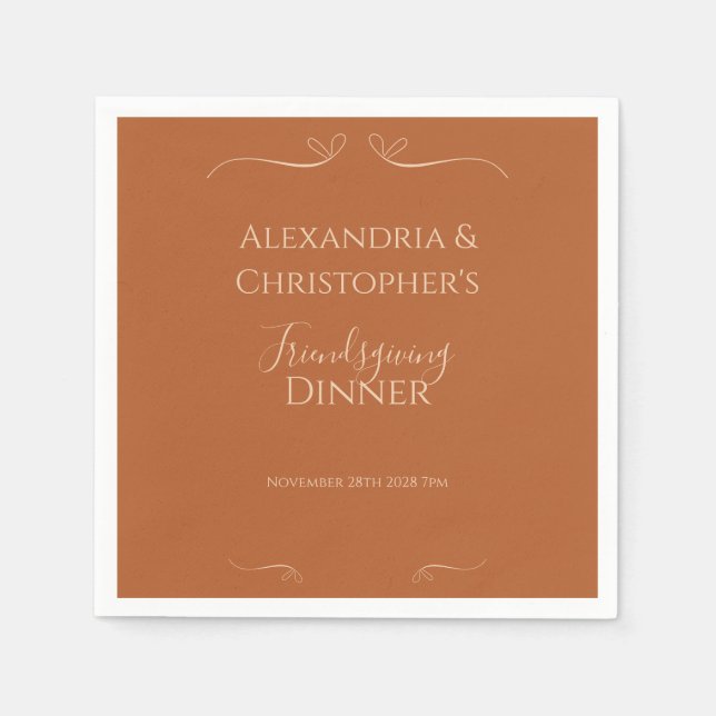 Friendsgiving Dinner Party Chic Elegant  Napkins (Front)