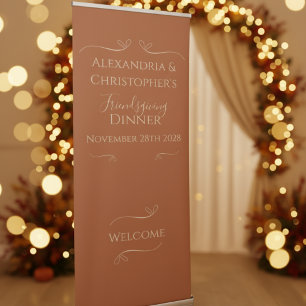 Friendsgiving Dinner Party Chic Elegant Retractable Banner
