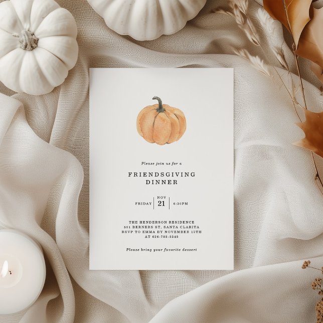 Friendsgiving Dinner Pumpkin Invitation (Creator Uploaded)