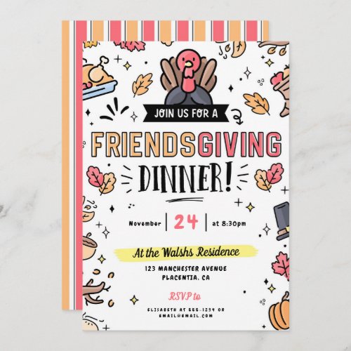 Friendsgiving Dinner Thanksgiving Invitation