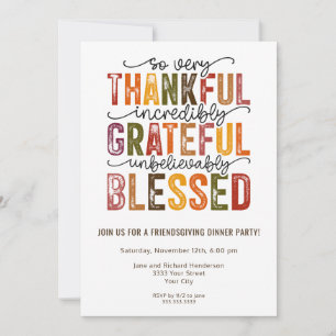 Friendsgiving Fall Dinner Party Invitation