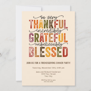 Friendsgiving Fall Harvest Dinner Party Invitation
