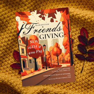 Friendsgiving Fall Orange Invitation