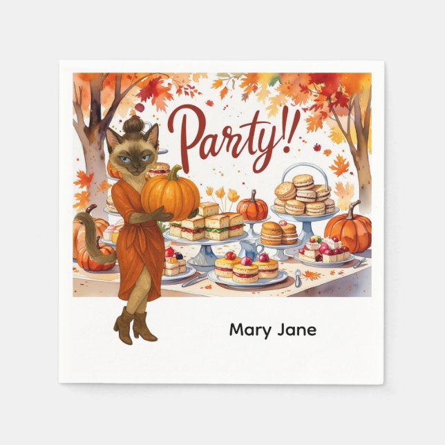 Friendsgiving Fall Party Napkins – Cozy Autumn  (Front)